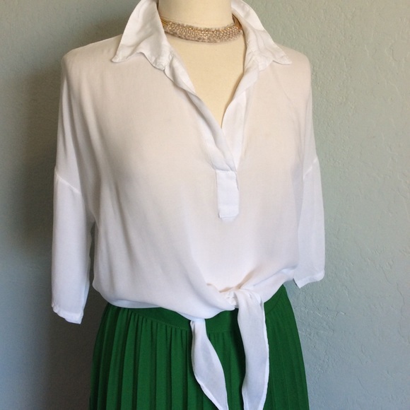 Brandy Melville Tops - BRANDY MELVILLE tie-front shirt Women’s Size  S